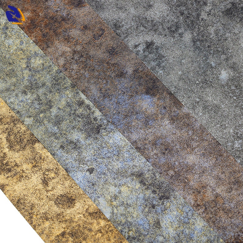 Patterned Metallic Design PVC Decorative Film for Wall Panel Luxury Metalized Stone PVC Lamination Sheet