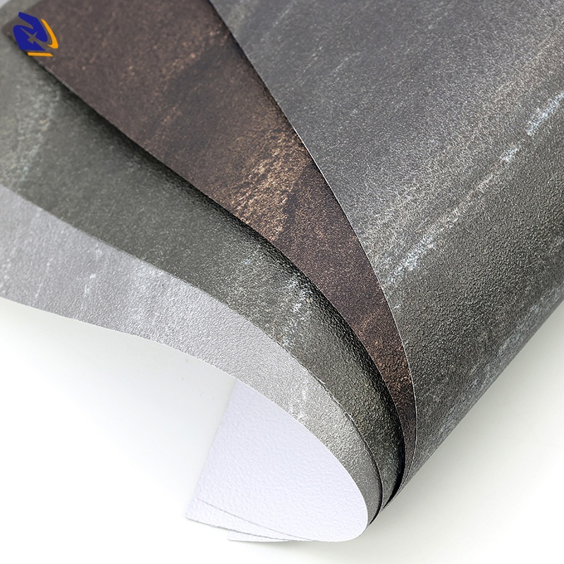 Luxury Patterned Metallic Stone Design PVC Decorative Film for Wall Panel Furniture Office Home Interior Decoration 0.14mm Embossed Metal Effect PVC Sheet